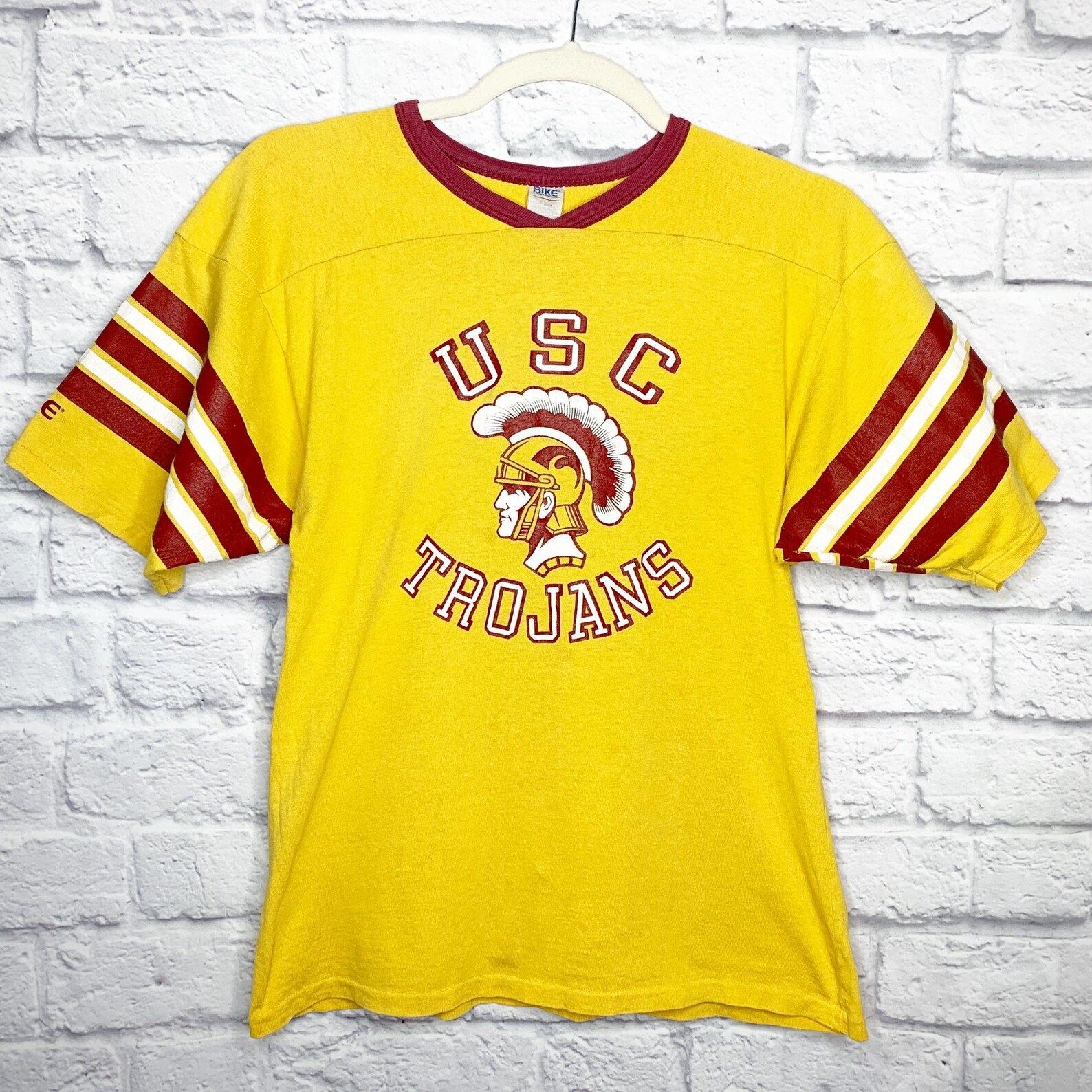 VTG 80s USC Trojans Bike Jersey T Shirt Well Loved Size XL Etsy