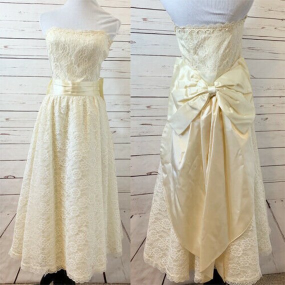 off white tea length dress