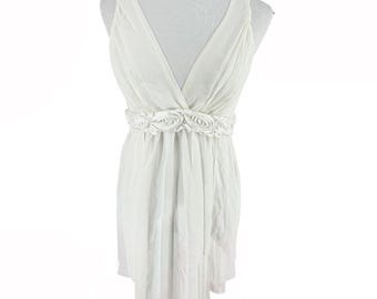 90er Jahre Vintage Victoria's Secret M Chiffon Babydoll Dessous Kleid Brautmode