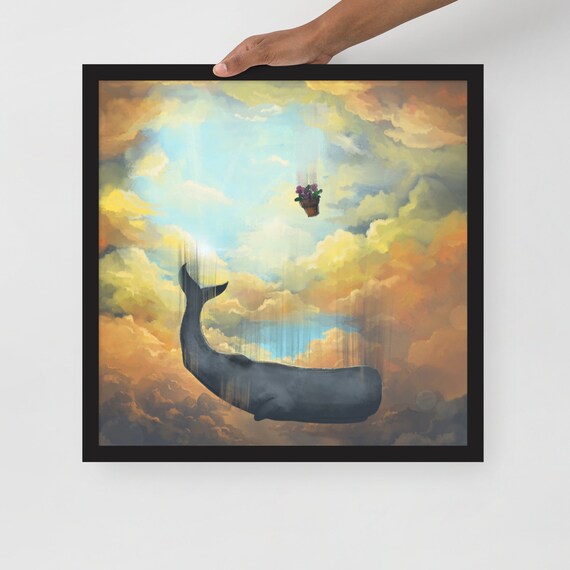 The Whale & the Petunias - Hitchhiker's Guide to the Galaxy Framed