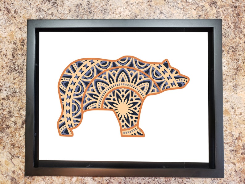 Download 3-d Layered Bear Mandala SVG Cut File for Cricut and | Etsy