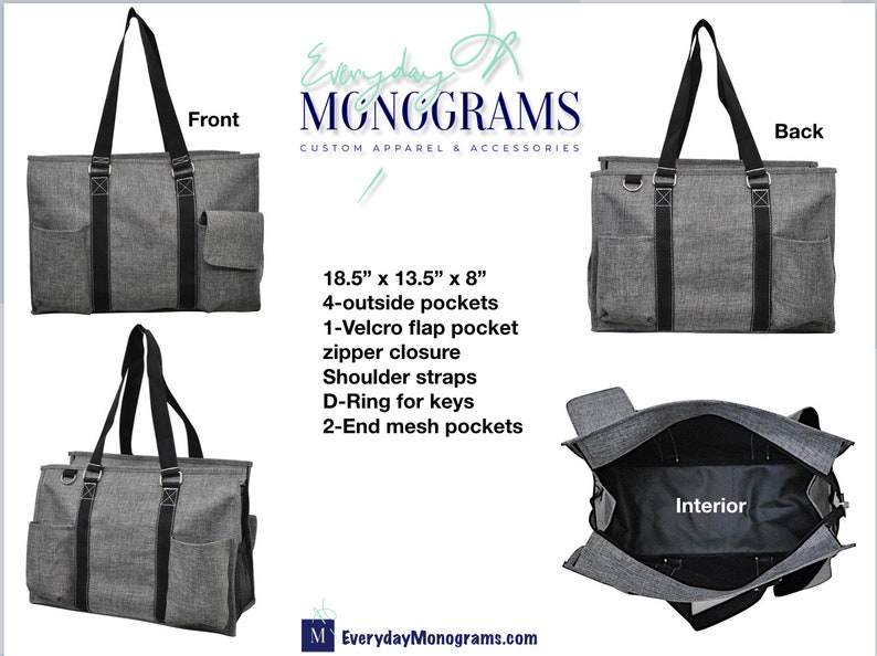 Personalized Gift For Her Clinical Bag Summer Tote Graduation Gift -Organizational Tote Elephant with Navy Straps Travel Tote