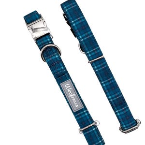 Tartan Hundehalsband - Blaues Hundehalsband - Süßes Haustierhalsband - Unisex Hundehalsband - perfektes Geschenk