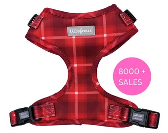 Tartan dog harness, Tartan puppy harness, Red dog harness, Puppy harness, Harnesses for dogs, Soft puppy harness, Best dog harness