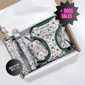 Camper van dog harness bundle of your choice, Adventure dog harness and leash set , Unisex dog harness, Puppy harness, Dachshund harness