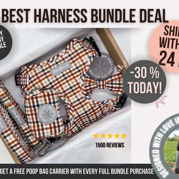 Plaid Dog Harness Etsy