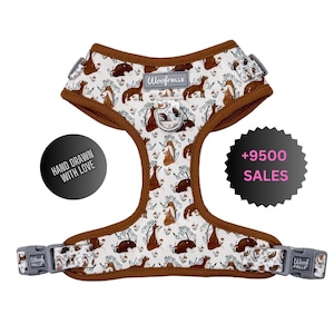 Fox harness for dogs ,Autumn adjustable puppy harness, Cute Dog harness , Dachshund harness , Perfect gift for dogs, Frenchie harness