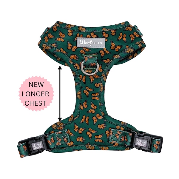 Butterflies harness for dogs , Puppy harness, Green Dog harness , Small harness for dogs , Large dog harness, Light dog harness