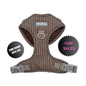 Plaid harness for dogs , Plaid Puppy harness, Houndstooth Dog harness ,  Small harness for dogs , Large dog harness, Floral dog harness