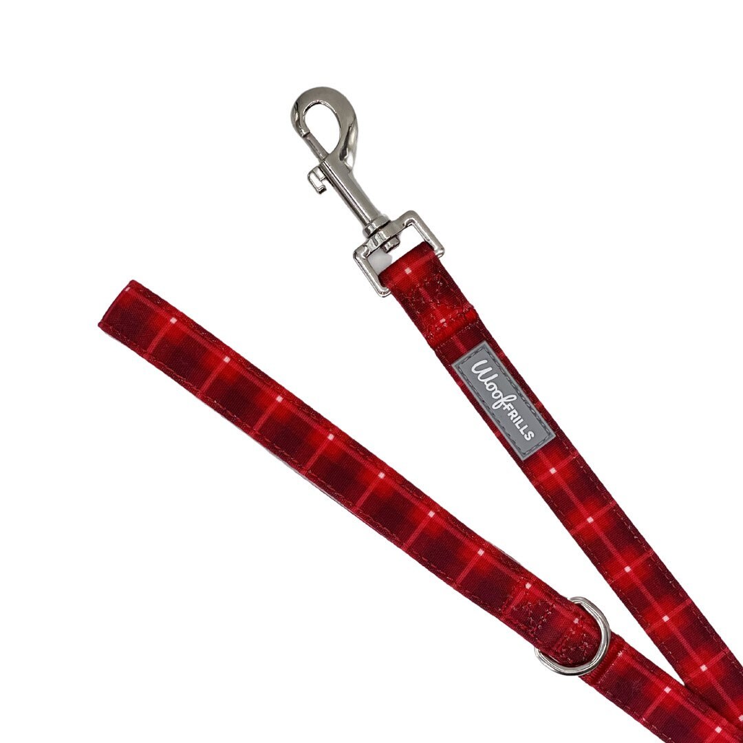 Tartan Dog Lead , Tartan Puppy Lead, Red Tartad Dog Lead, Red Tartan