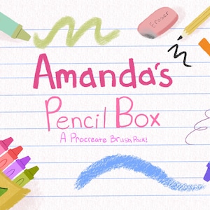 Amanda’s Pencil Box a Procreate Brush Pack! 14 Brushes!