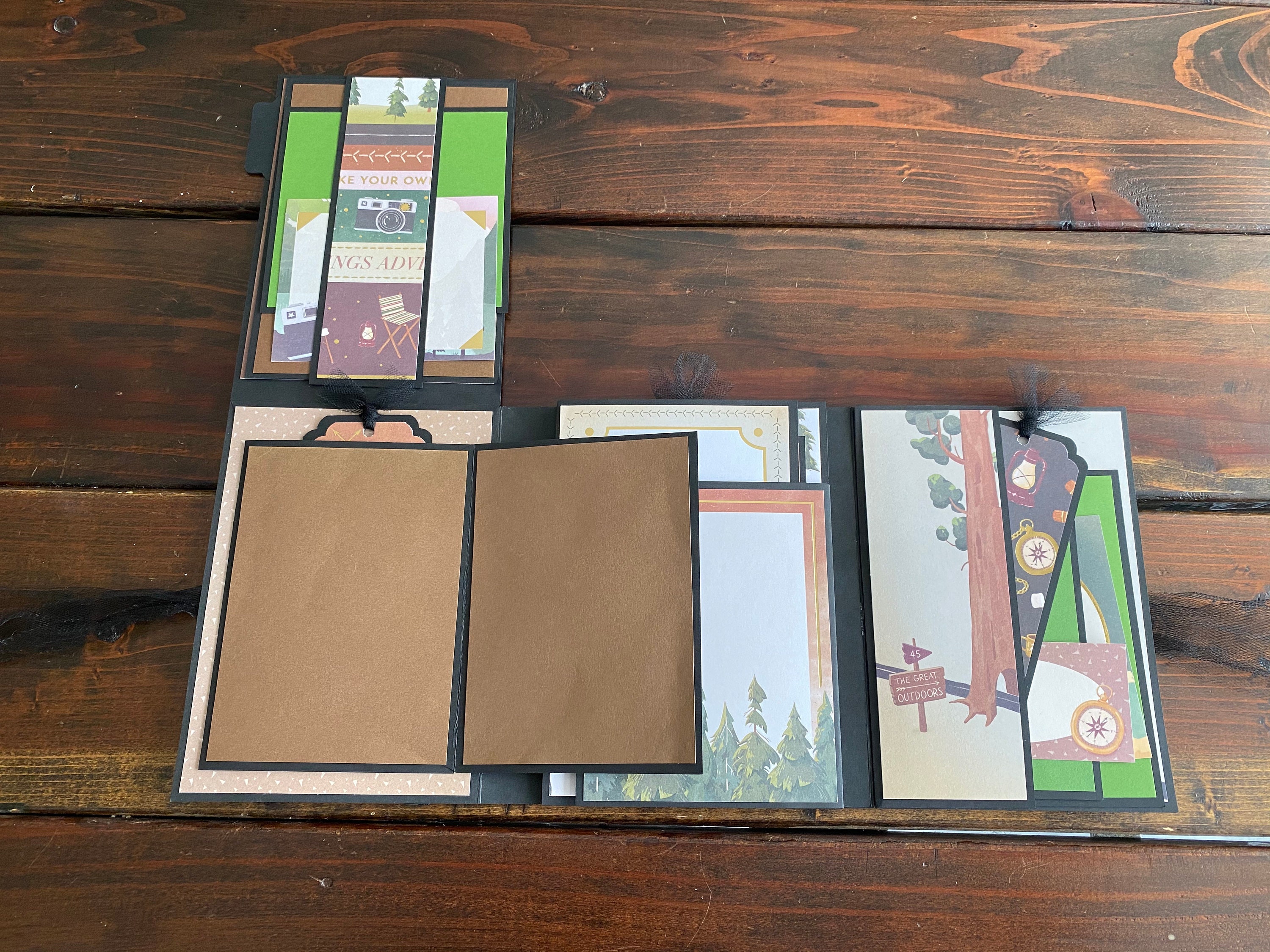 TriFold Folio Mini Album Outdoor Adventure Album Folio Etsy