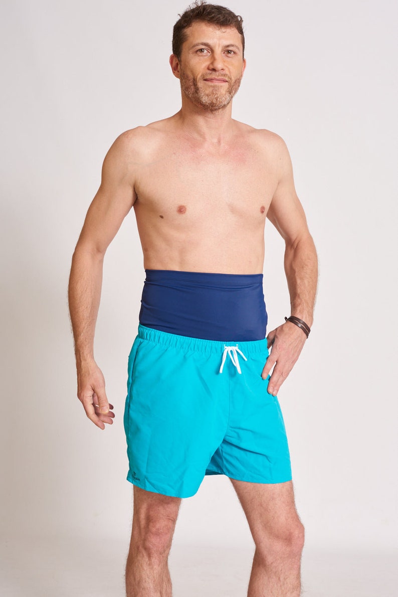 Ostomy Swim Wrap Navy Blue Etsy Canada