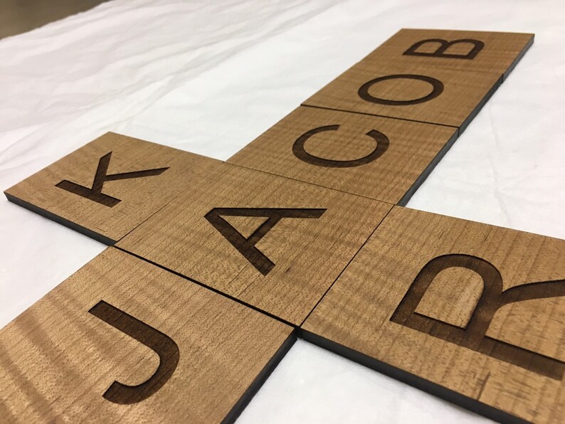 Wood Letter Tiles/custom Made Wooden Letters/wood Crossword Etsy