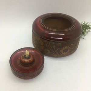 Vintage Hand Carved Wood Trinket Box: Mexican Decor