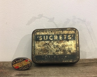 Boîte à sucrets vintage et boîte à pilules Dr. Miles – Boîtes à pharmacie en métal des années 1960/70, objets de collection d'apothicaire