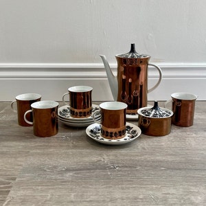 Vintage Rosenthal Bjorn Wiinblad Copper Coffee Set - German Porcelain 12-Piece
