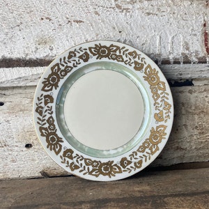 Vintage Limoges Speiseteller: Grün & Gold Floral, Haviland France, 12,5 &quot;
