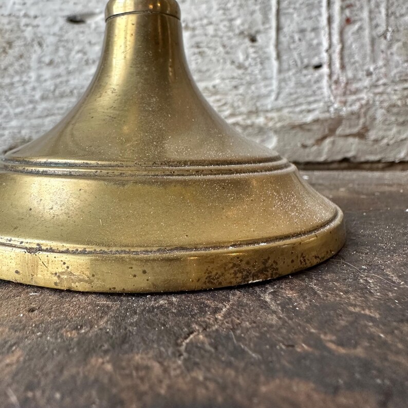 Vintage Brass Candlesticks Pair, Aged Gold Taper Holders, Rustic Gothic Decor image 8