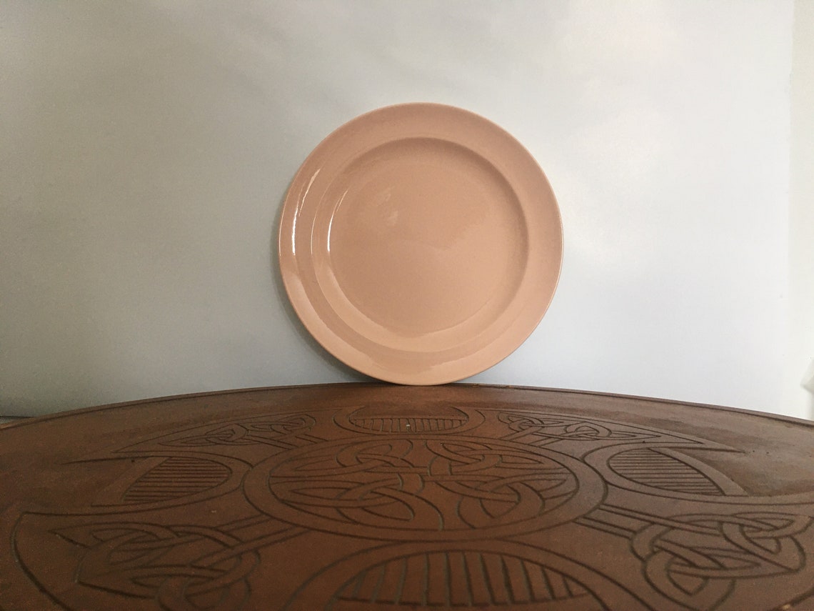 Poole Twin Tone Peach Plate MCM Dinner Plate Poole Etsy