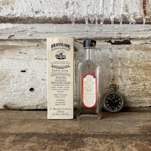 Vintage Clear Glass Medicine Bottle - Antique Pharmacy Apothecary Display (6.75&quot;/17cm)