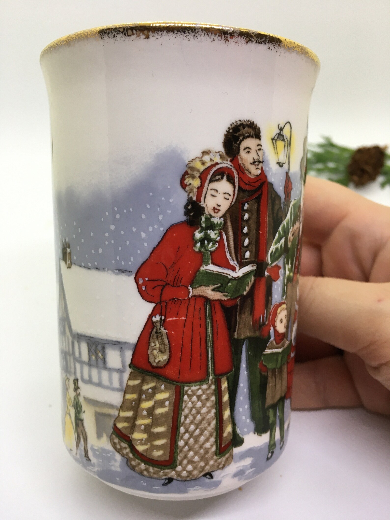 Christmas Mug England Fine Bone China Mug Singing Carolers Etsy