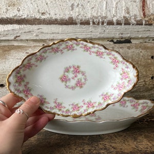 Antique Limoges France Dinner Set – 12-Piece Elite Works Pink Roses Plates & Berry Bowls (c.1900–1914)