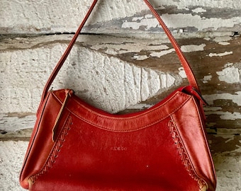 Vintage Exezo Burnt Orange Leather Purse | Argentine Handbag