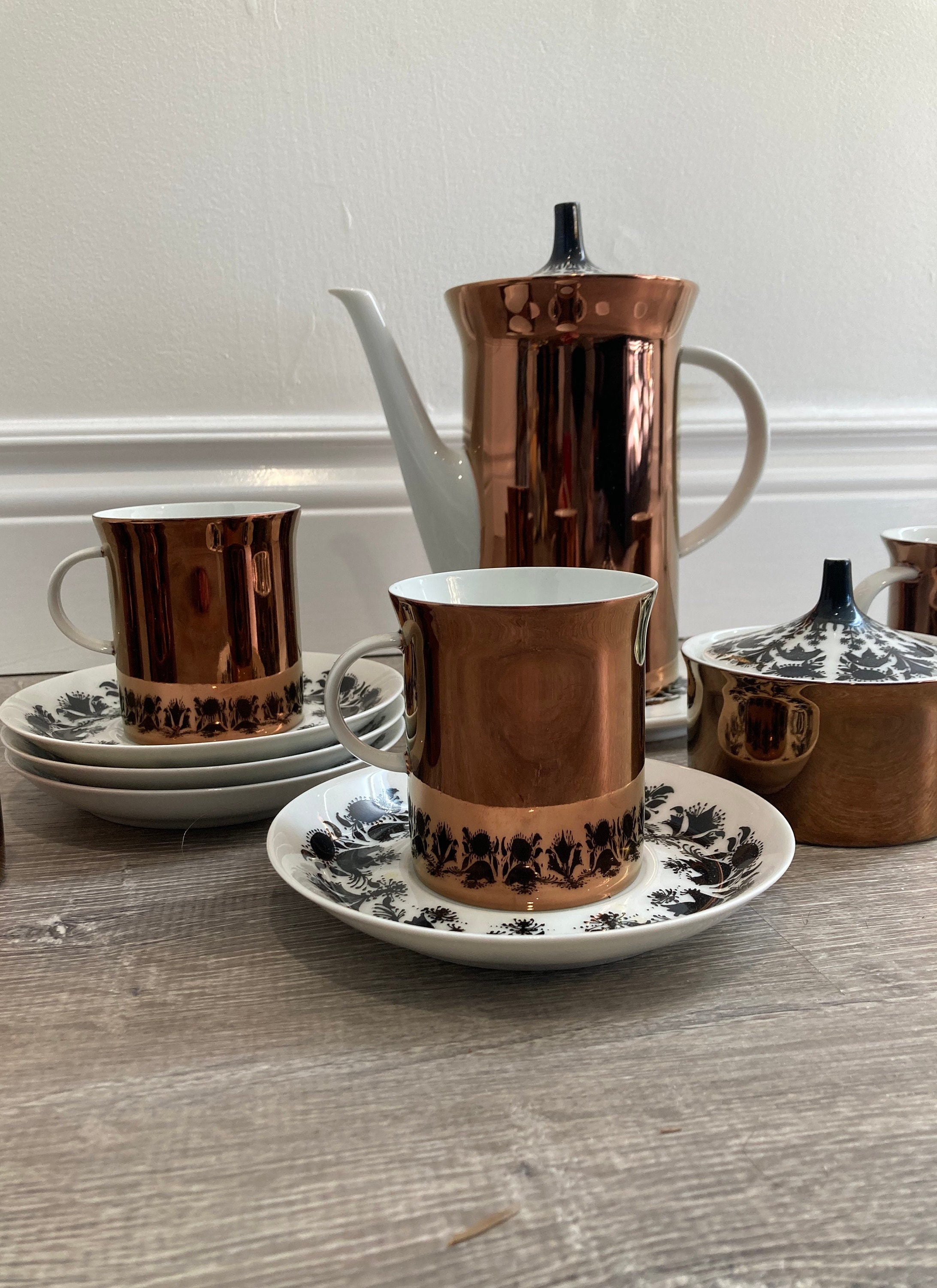 Rosenthal Bjorn Wiinblad Copper Coffee Set German Coffee Set Copper