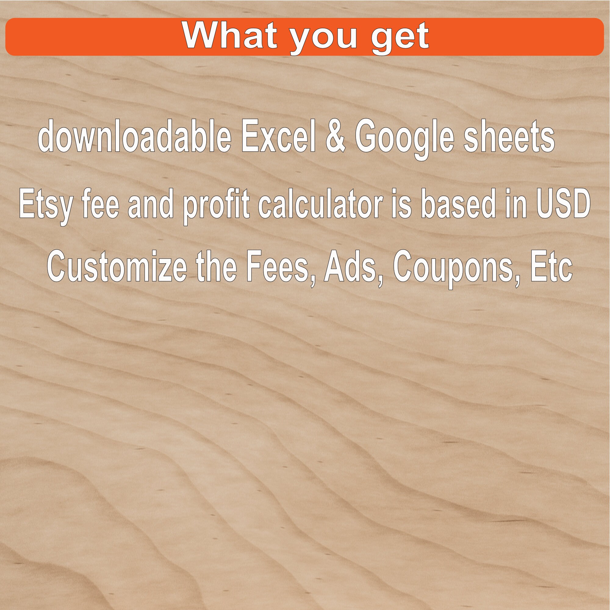 Etsy Fee and Profit Calculator for Excel & Google Spreadsheets
