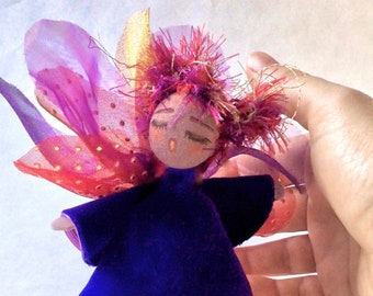 Blue Velvet dress Raggee angel doll