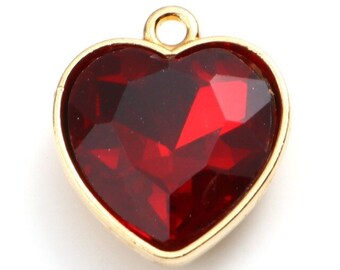 Heart Pendant, Glass Heart Pendant, Valentine&#39;s Pendant
