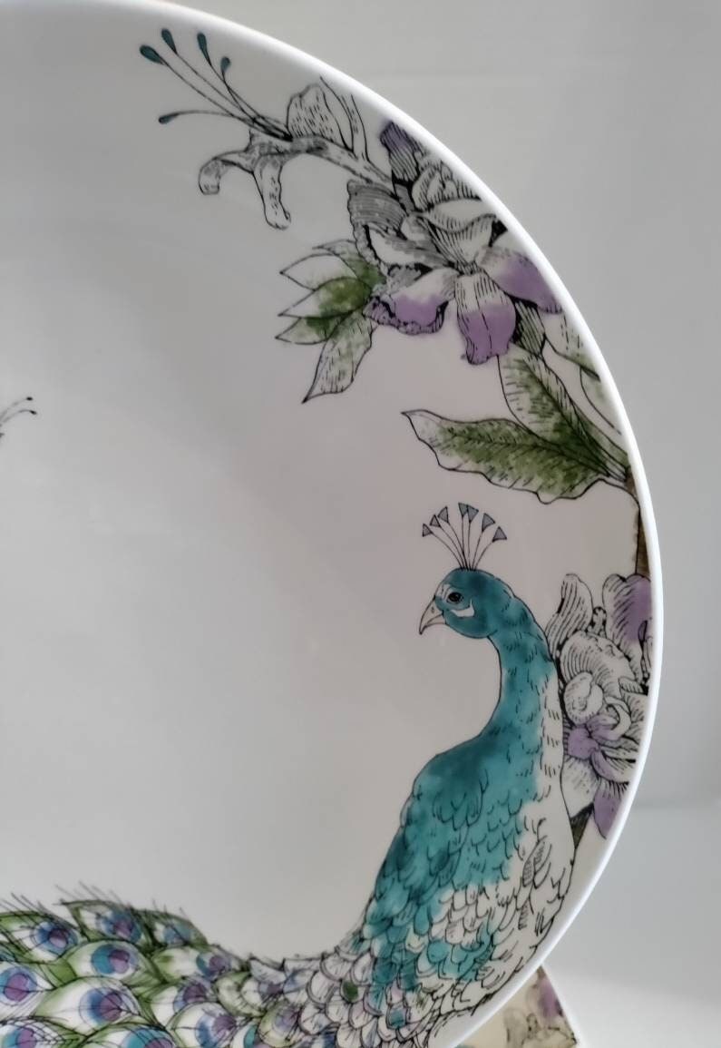 3 Edie Rose Home Peacock Collection Sold at Macy's Dinner Etsy