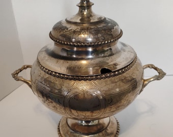 Antique Silver Plate Soup Tureen 12 1/2 inches tall by Meriden B Company