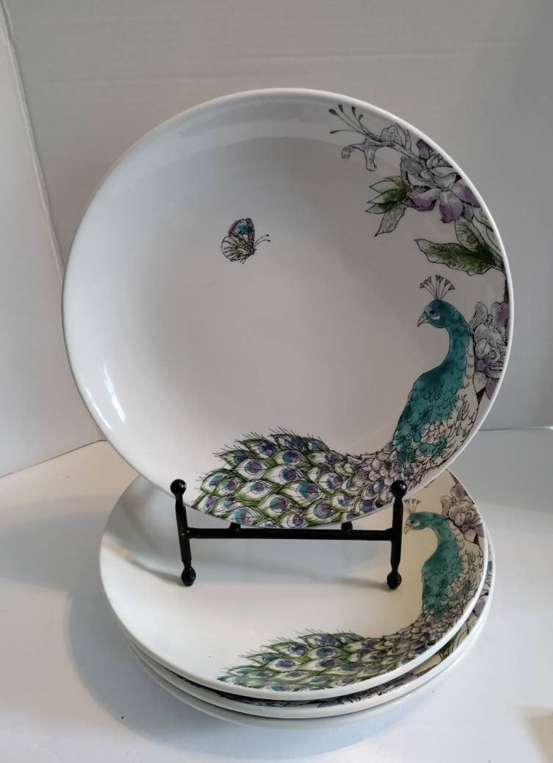 3 Edie Rose Home Peacock Collection Sold at Macy's Dinner Etsy