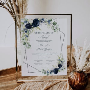 Heiratsurkunde, Heiratsurkunde, Hochzeitsandenken, DIY personalisierbare Hochzeitsandenken #W06-13