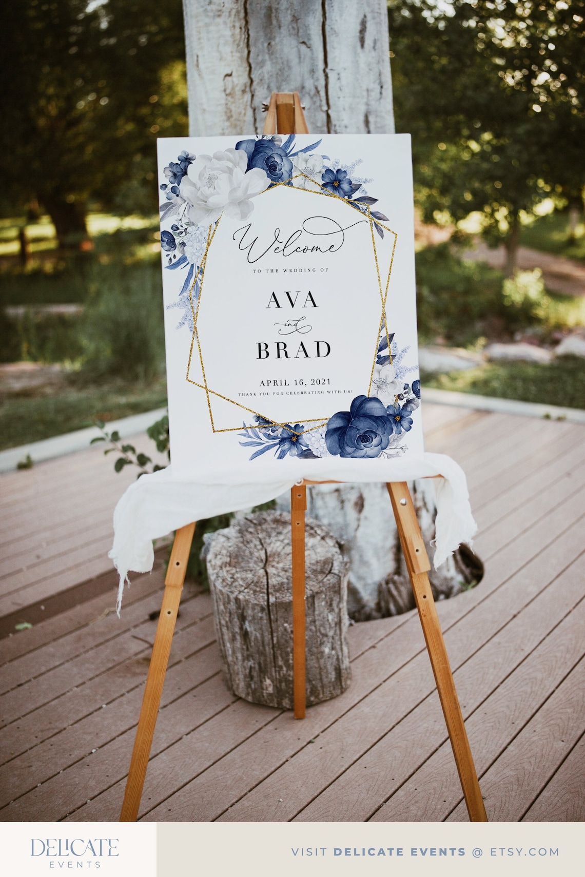 Dusty blue wedding welcome sign template Printable welcome image 1