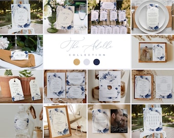Dusty Blue Wedding Invitation Suite: ADELLE DIY Stationery (Digital Download)