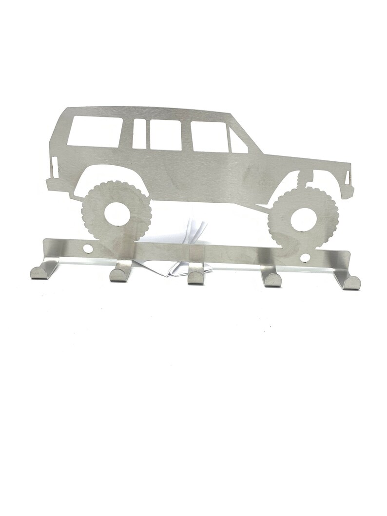 wall hanging hanger hook Lifted Jeep Cherokee XJ key holder with 5 key tabs made from stainless steel