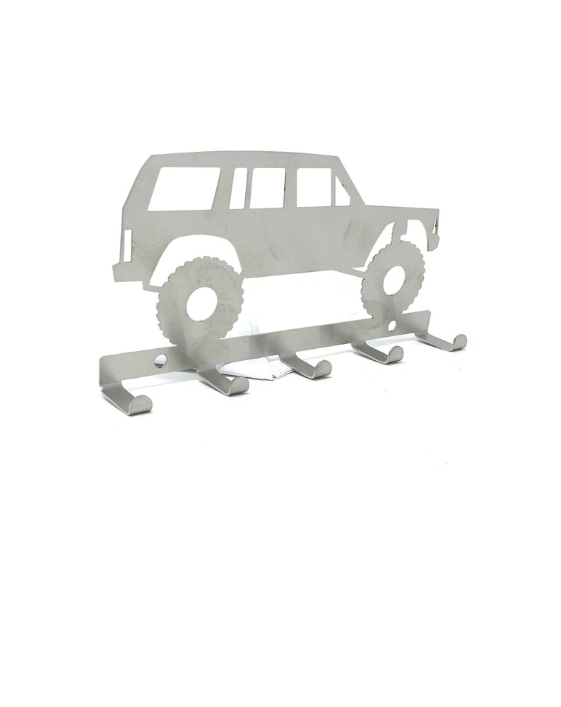 wall hanging hanger hook Lifted Jeep Cherokee XJ key holder with 5 key tabs made from stainless steel