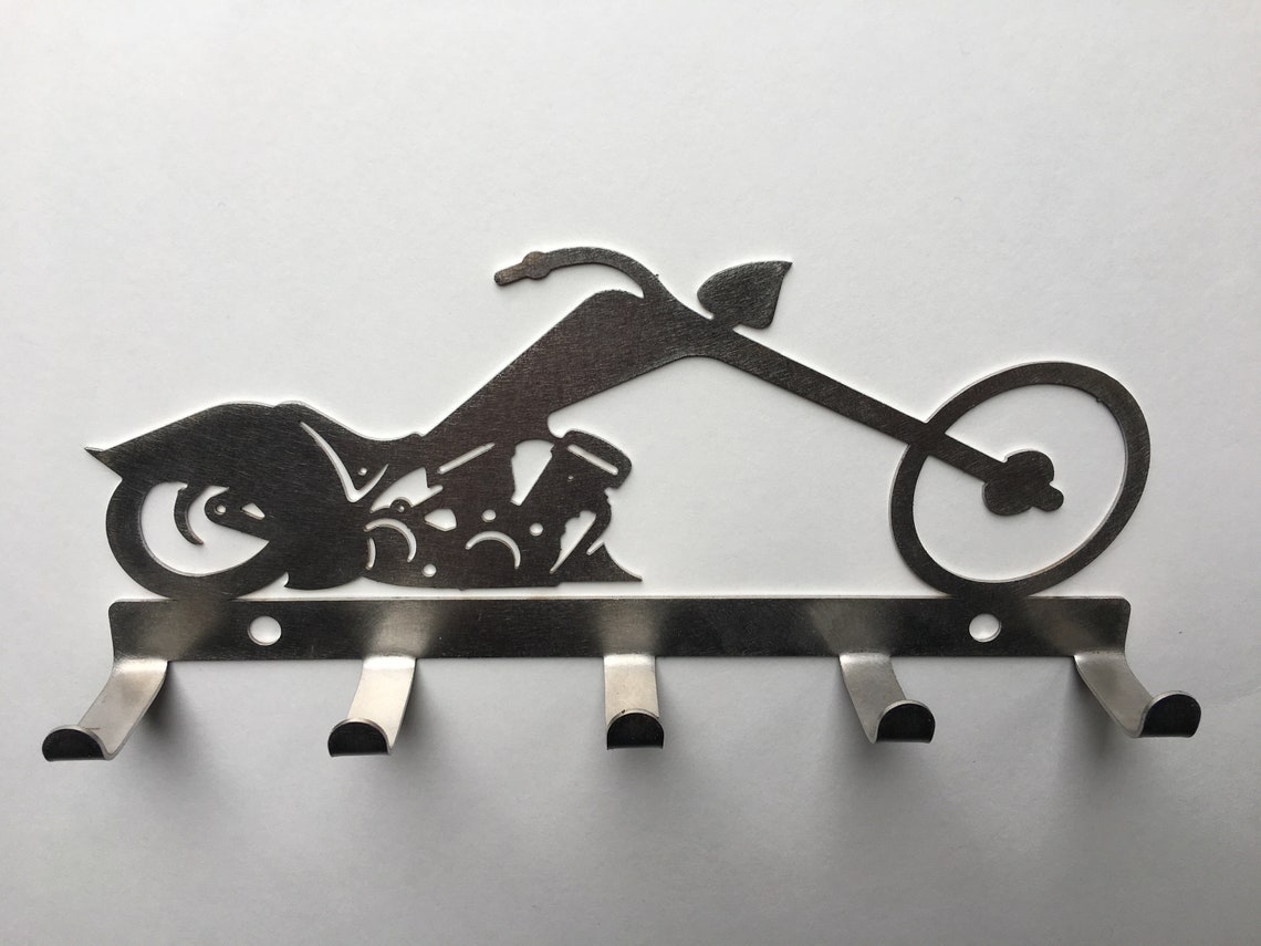 Motorcycle chopper key holder with 5 key tabs made from Etsy