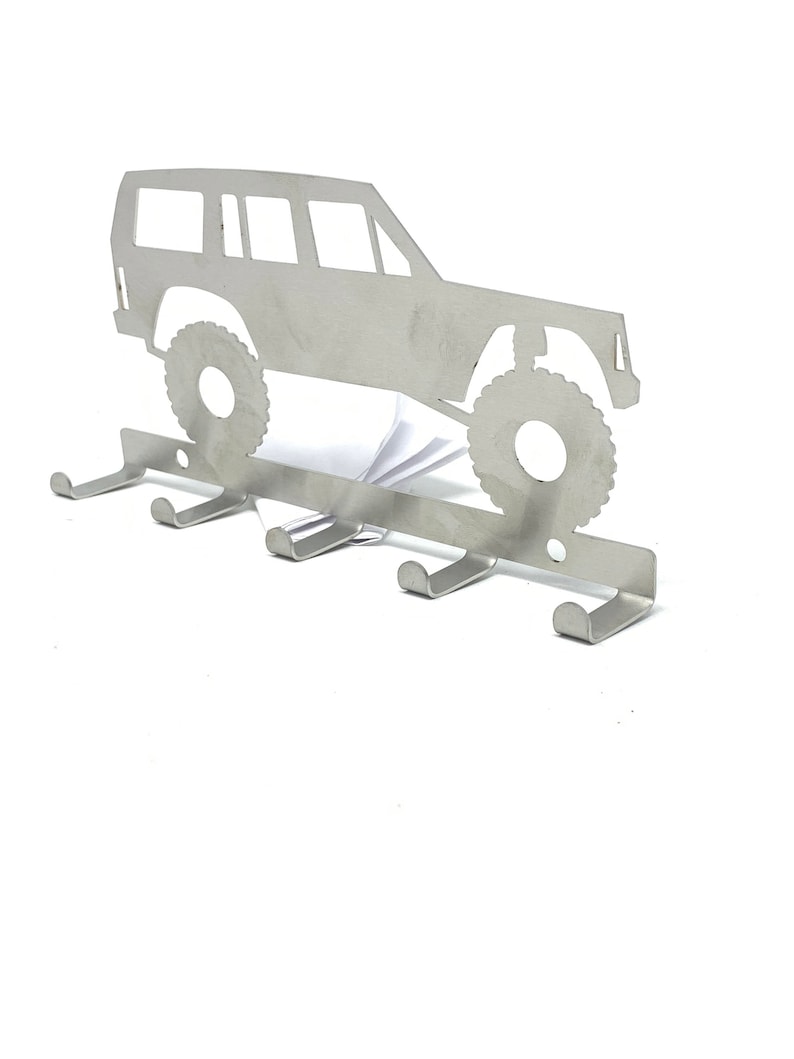 wall hanging hanger hook Lifted Jeep Cherokee XJ key holder with 5 key tabs made from stainless steel