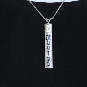 Hand Engraved Hawaiian Plumeria Sterling Silver Pendant Necklace