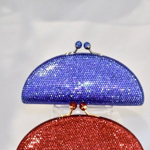 Sapphire Blue Crystal Evening Bag: Handmade Bridal Clutch