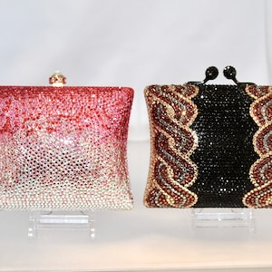 Swarovski Crystal Evening Bag: Handmade Minaudière Clutch