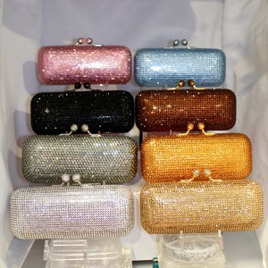Crystallized Evening Bag Clutch Purse ALL CRYSTALS Wedding Bridal Purse Minaudiere Clutch Name Brand Austrian Crystals Bag Handmade Etsy