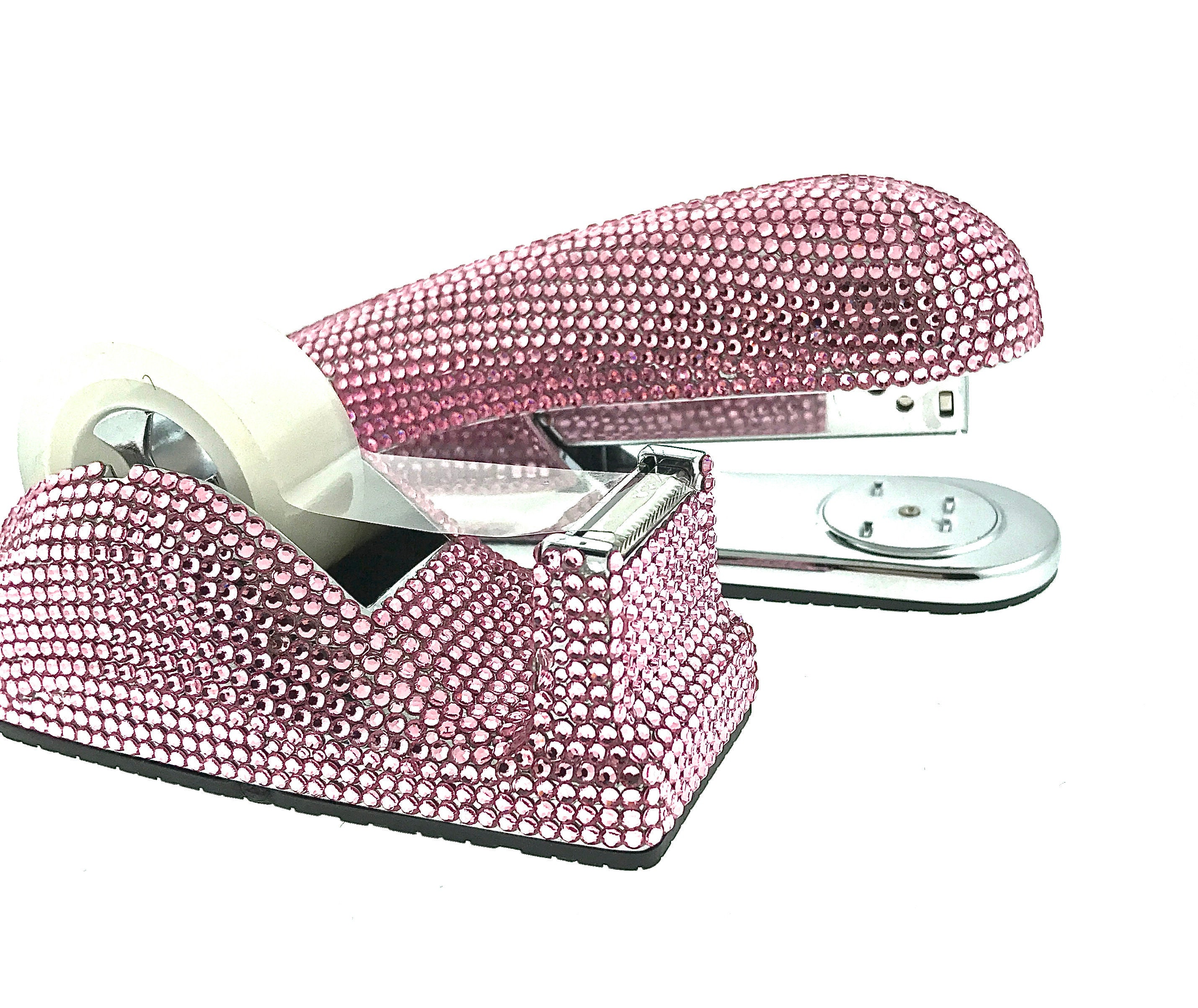 Crystallized Stapler & Tape Dispenser Set Full Size Bejeweled Etsy