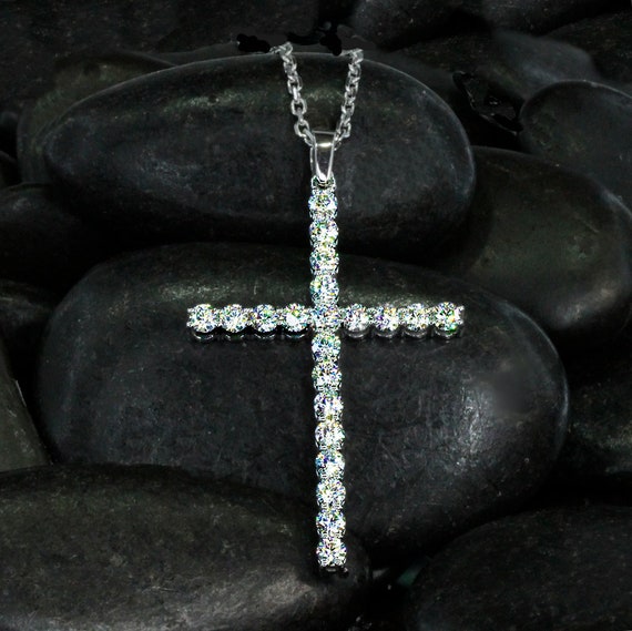 925 Sterling Silver Extra Large Diamond Cut Crucifix Pendant for Necklace,  Hip Hop Jewelry Catholic Gift - Walmart.com