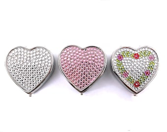 Swarovski Crystal Heart Pill Box: Bejeweled Trinket Keepsake