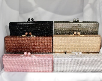 Crystallized Evening Bag: Handmade Swarovski Crystal Minaudière Clutch